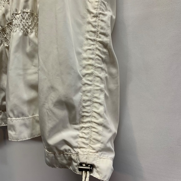 Linea Domani Womens Jacket White Ruched Lightweight Large (KH128) - Picture 4 of 8